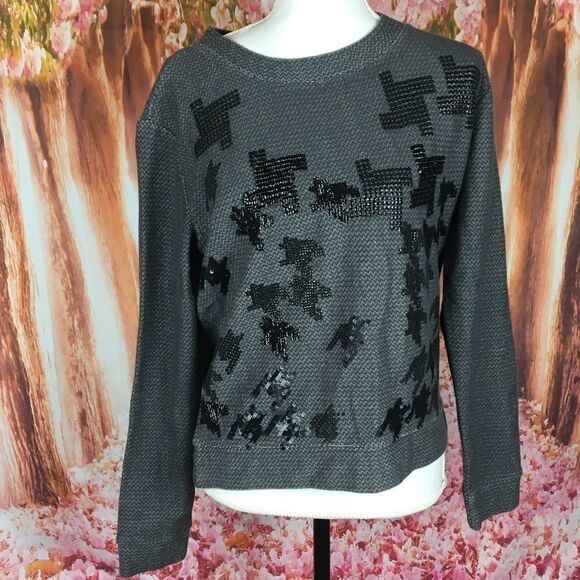 Lord & Taylor grey sequin sweater  - Picture 3 of 3